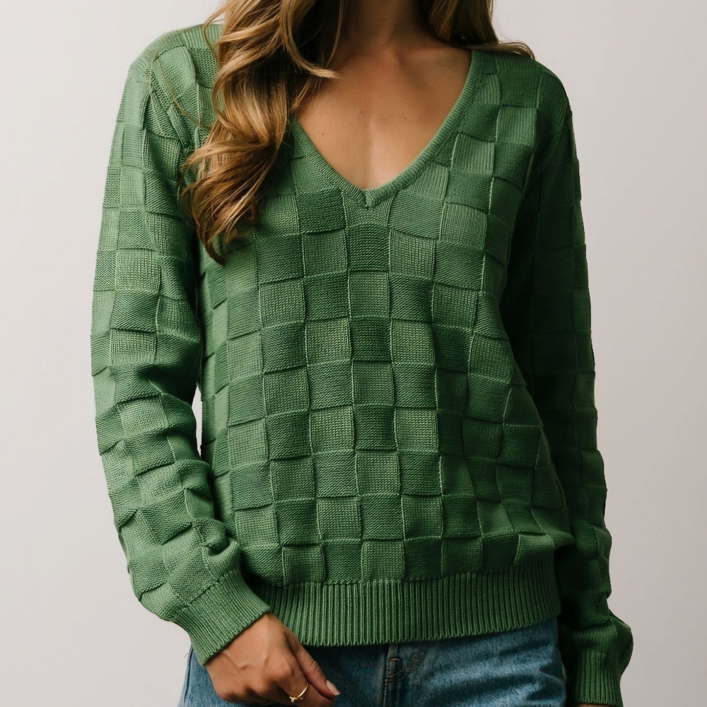Baltic Born Green V-Neck Sweater